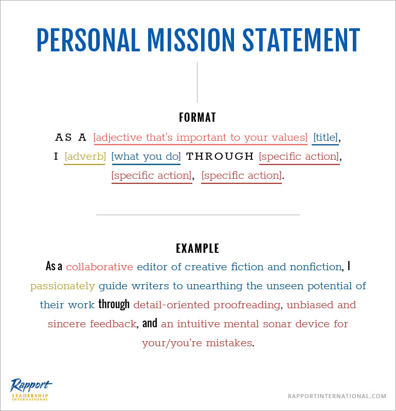personal mission statement format